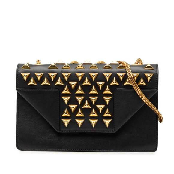SAINT LAURENT Handbags - Saint Laurent Betty Studded Crossbody Chain Shoulder Bag in Black Leather for...